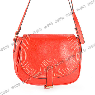Foto Bolso De Mujer El�ptico De Piel Sint�tica Con Bandolera 120 Cm Color Rojo