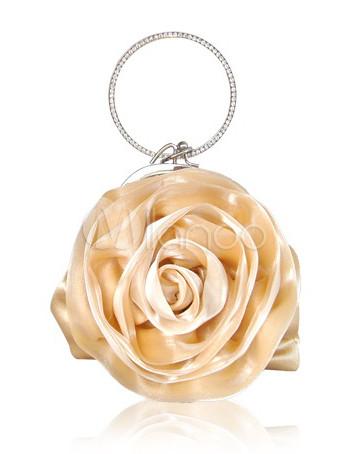 Foto Bolso de noche de la forma de la flor de gracia del telar jacquar seda de la mujer