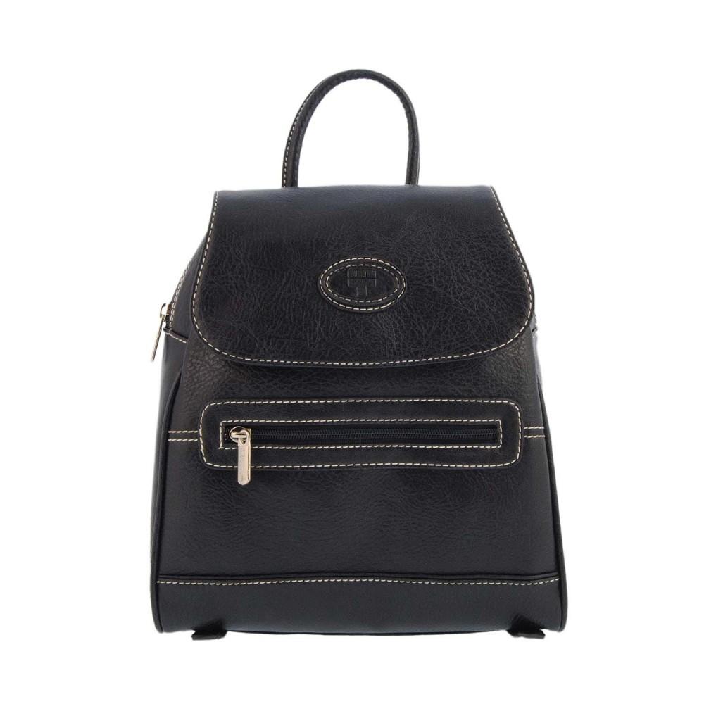 Foto Bolso estilo mochila con solapa y bolsillos (Color: MARINO, Talla: U)