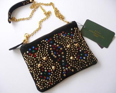 Foto Bolso Mujer Zara Negro De Ante Con Tachas Y Cristales Cadena  Nuevo Temporada