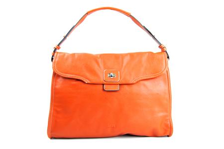 Foto bolso naranja con asa corta