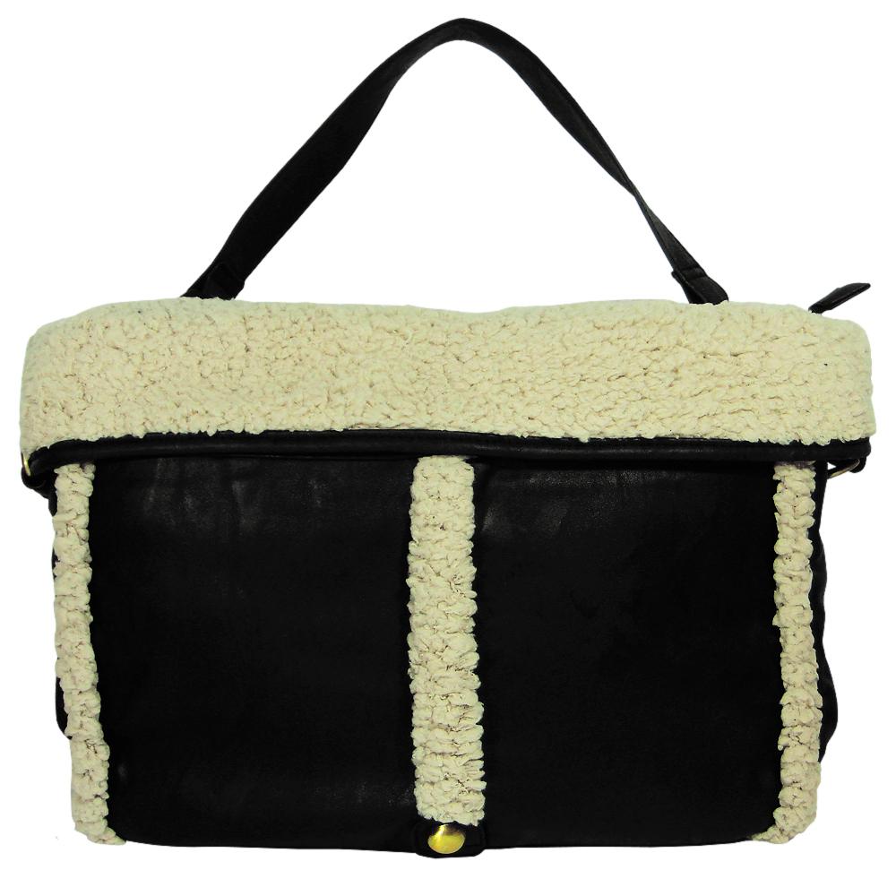 Foto Bolso negro borreguillo