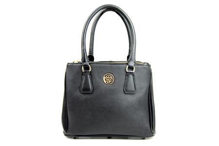 Foto bolso negro con dos asas cortas