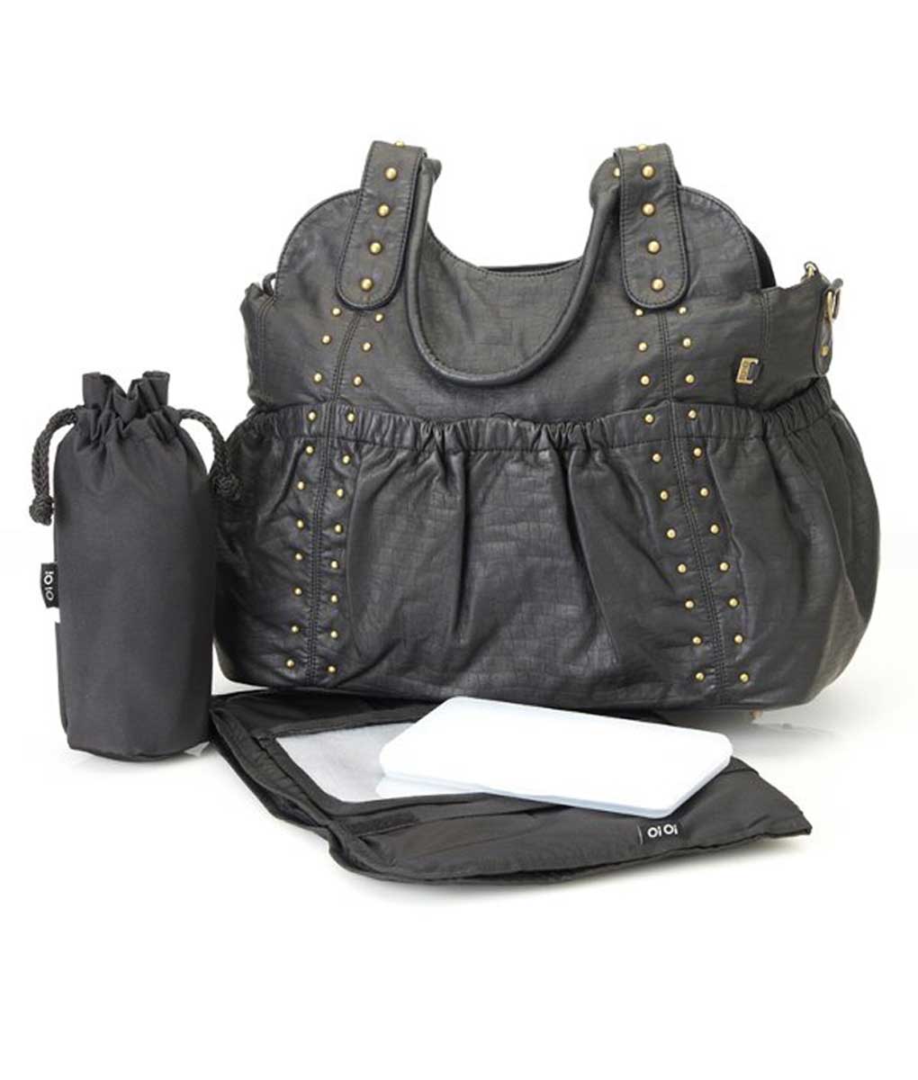 Foto Bolso oioi washed leather tote sack black