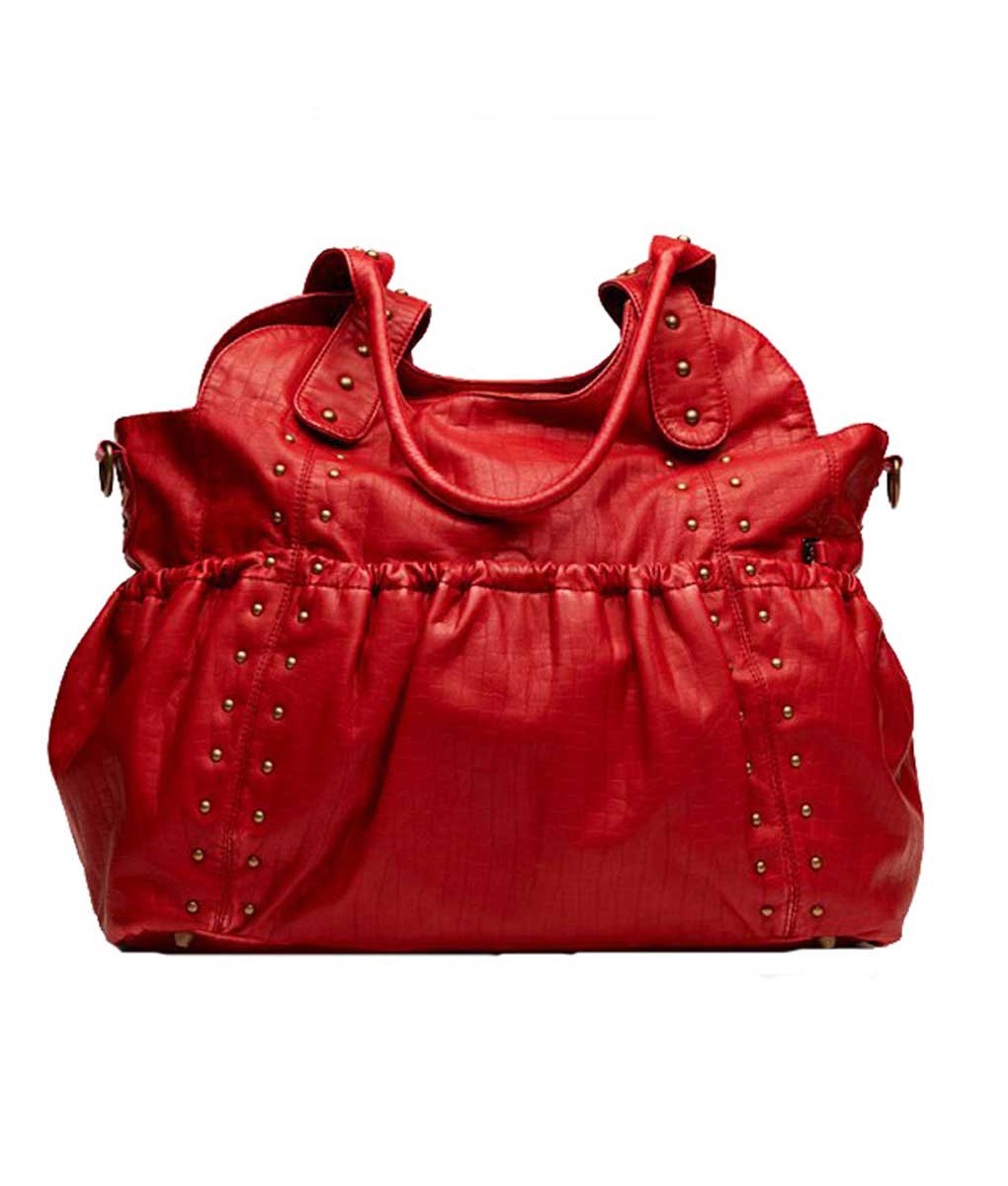 Foto Bolso oioi washed leather tote sack red