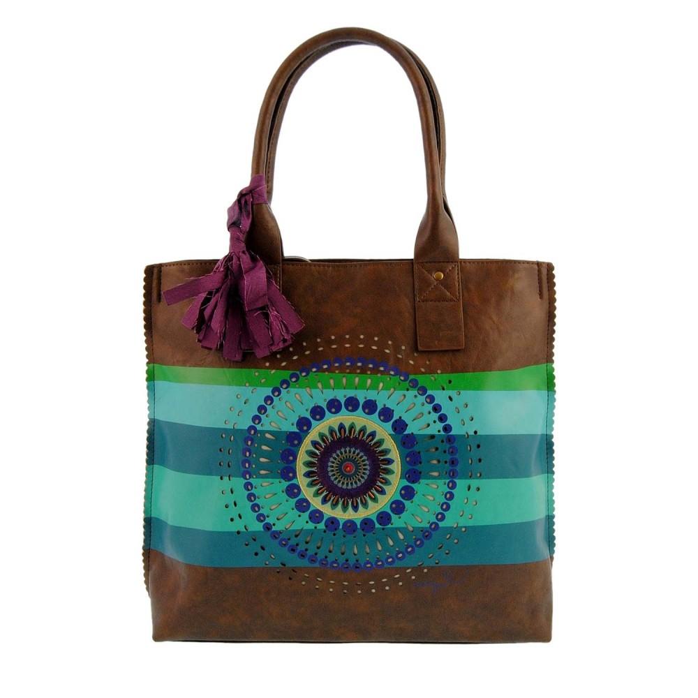 Foto Bolso Shopping Rayas marrón Desigual (Color: MARRON, Talla: U)