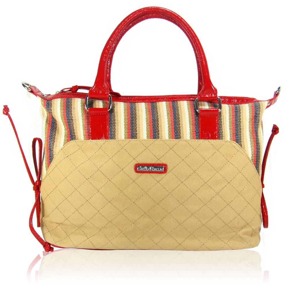 Foto Bolso tela rojo charol