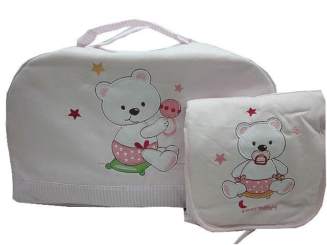 Foto Bolso y cambiador bebé rosa