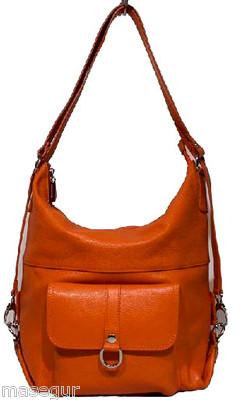 Foto Bolso/mochila. Piel. Color Naranja. Fabricado En Italia.