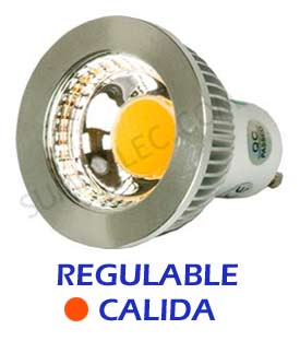Foto Bombilla Led Regulable Cálida Dicroica Gu10 Epistar 5w 450 Lumen