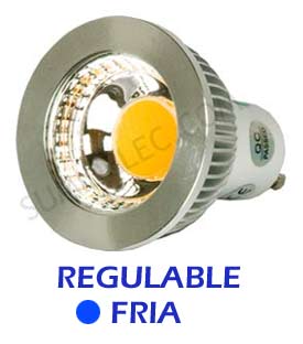 Foto Bombilla Led Regulable Dicroica Gu10 Epistar 5w 450lm Luz Fria