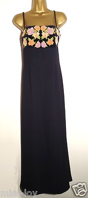 Foto Bonito Vestido Largo Vintage Fiesta Bordados Terciopelo Azul T-36,38/dress Woman