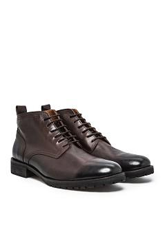 Foto Botín Piel Cordones chocolate H.E. by MANGO