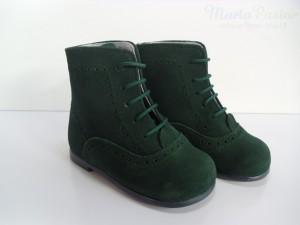 Foto Bota pascuala de serraje verde botella