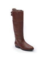 Foto Bota planas ajustables de piel, pie ancho