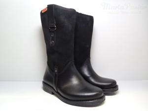 Foto Botas altas negras de piel y serraje