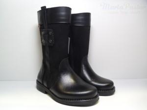 Foto Botas altas negras piel y serraje