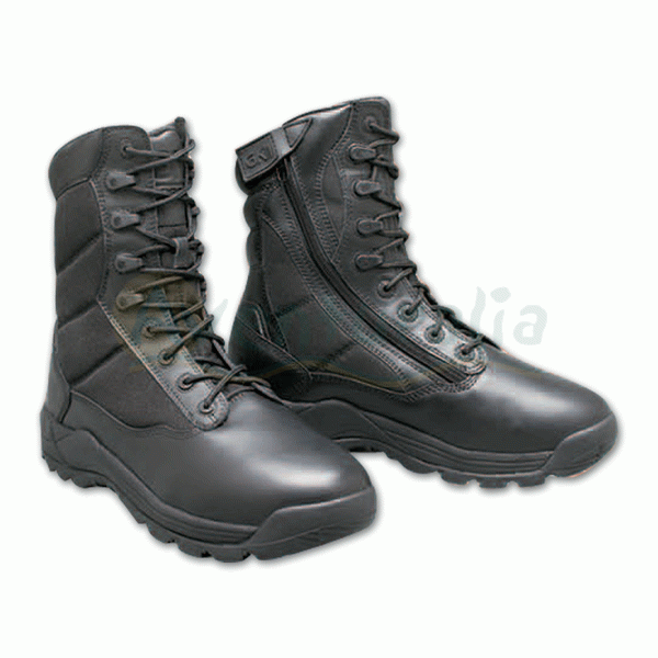 Foto Botas militares GK de cuero natural y nylon con cremallera