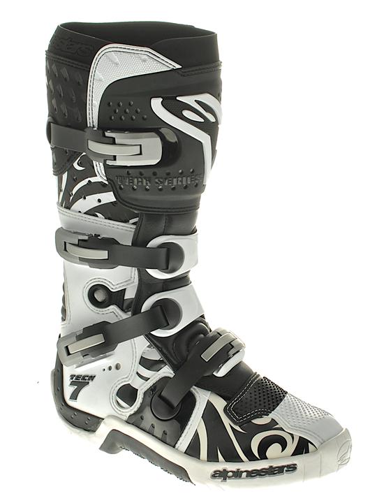 Foto Botas MX Alpinestars MX Tech 7 Negro Blanco Swirls