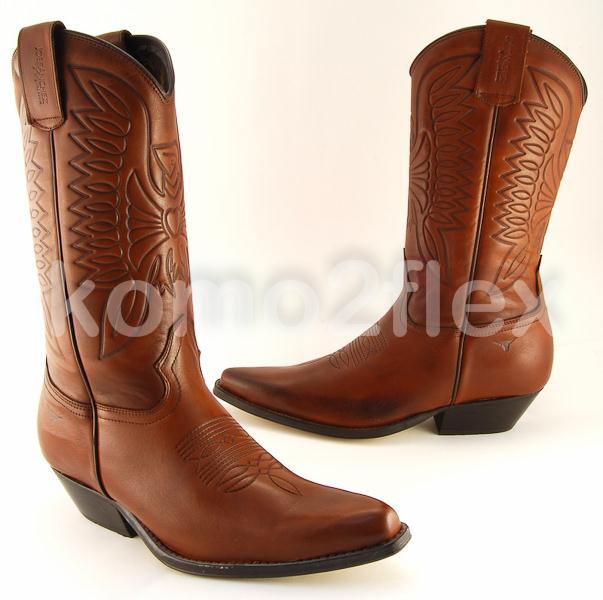 Foto botas piel cowboy vaquero motero, marrón, talla 39 - hombre