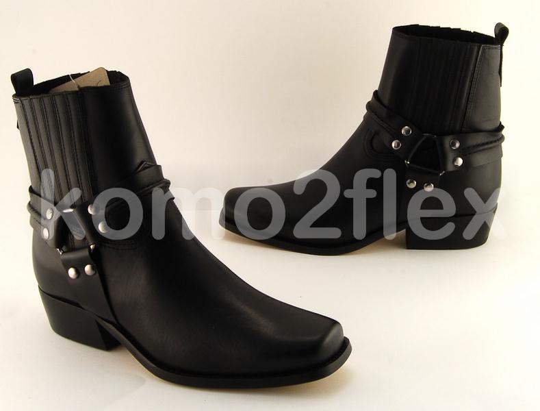 Foto botas piel cowboy vaquero motero, negro, talla 42 - hombre - zapato