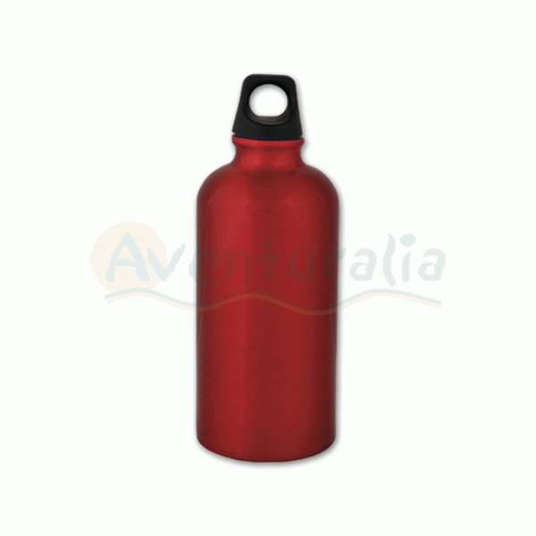 Foto Botella de aluminio Aventuralia de 0,5 litros de color rojo