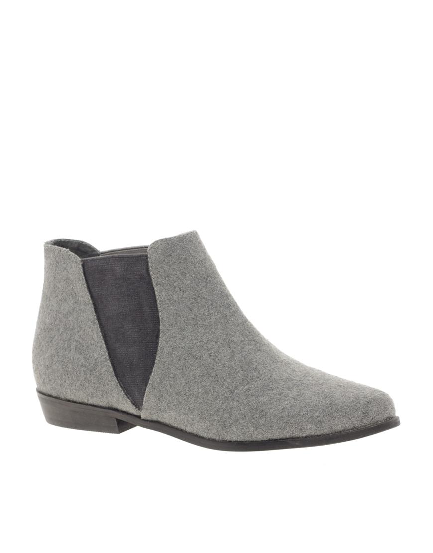 Foto Botines Chelsea de efecto lana de River Island Gris