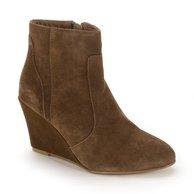 Foto Botines con tacón en cuña de piel vuelta - Mademoiselle R