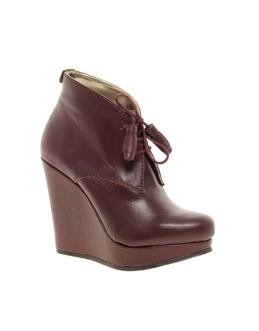Foto Botines de cuña rojos Elkma de Ted Baker Rojo