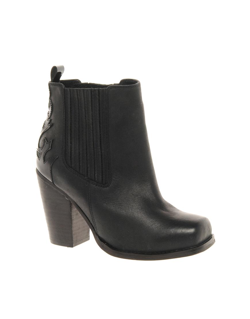 Foto Botines de cuero ANDERSON de ASOS Negro