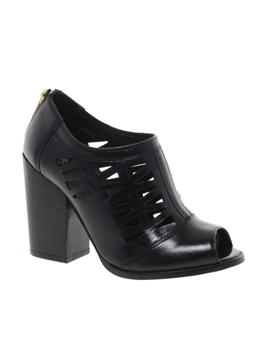 Foto Botines de cuero TEXAS de ASOS Negro