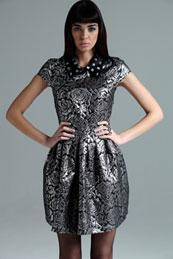 Foto Boutique Hallie Embroidered Cap Sleeve Jewel Collar Dress