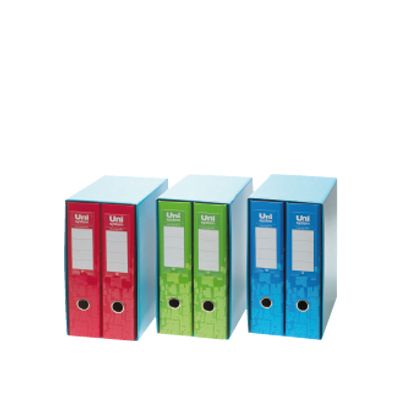 Foto Box de 2 archivadores rojo A4 Novografic Unisystem