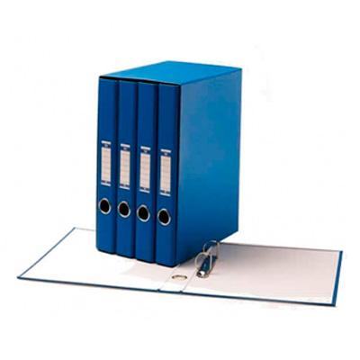 Foto Box de 4 carpetas A4 2 anillas azul Unisystem