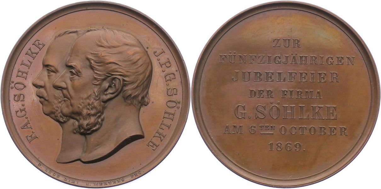 Foto Brandenburg-Berlin, Stadt Bronzemedaille 1869
