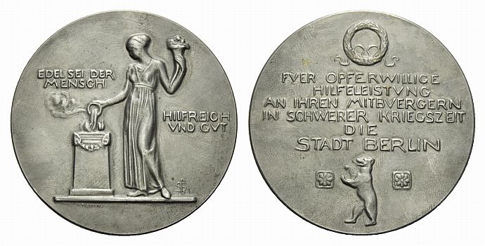 Foto Brandenburg-Berlin, Stadt Eisen-Medaille o Jahr (um 1916