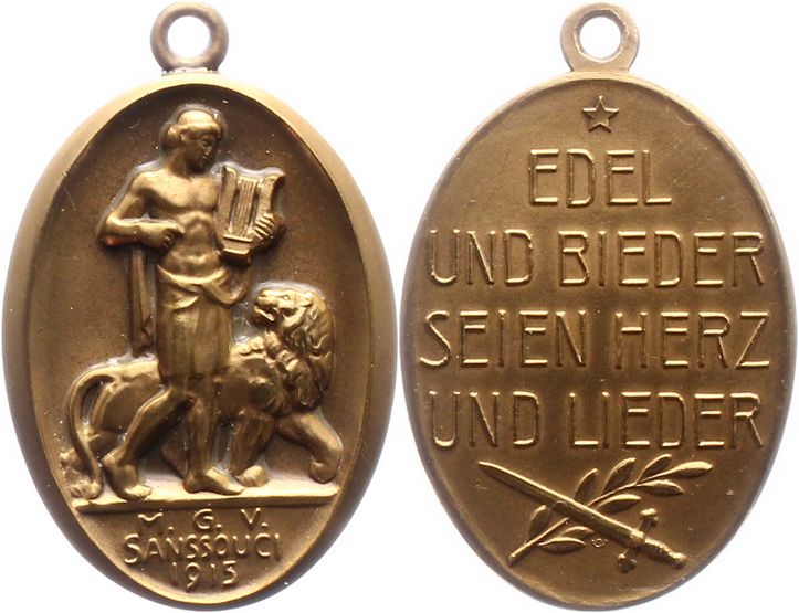 Foto Brandenburg-Berlin, Stadt Tragbare, ovale Bronzemedaille 1915