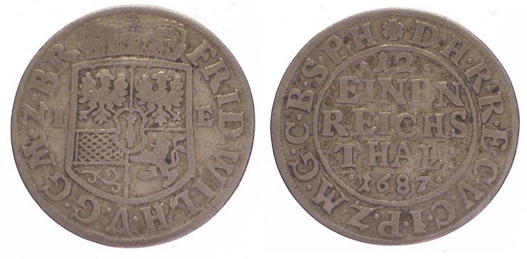 Foto Brandenburg-Preußen 1/12-Taler 1687