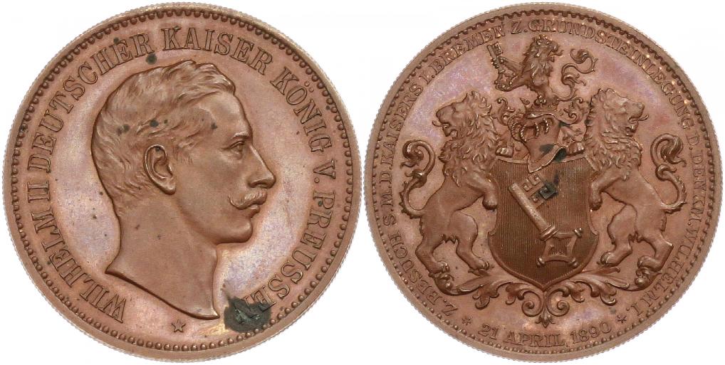 Foto Brandenburg-Preußen Bronzemedaille 1890