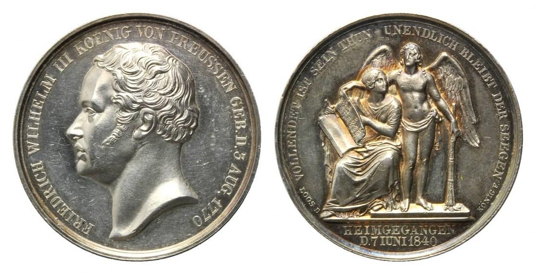 Foto Brandenburg-Preußen, Silbermed 1840 von König,