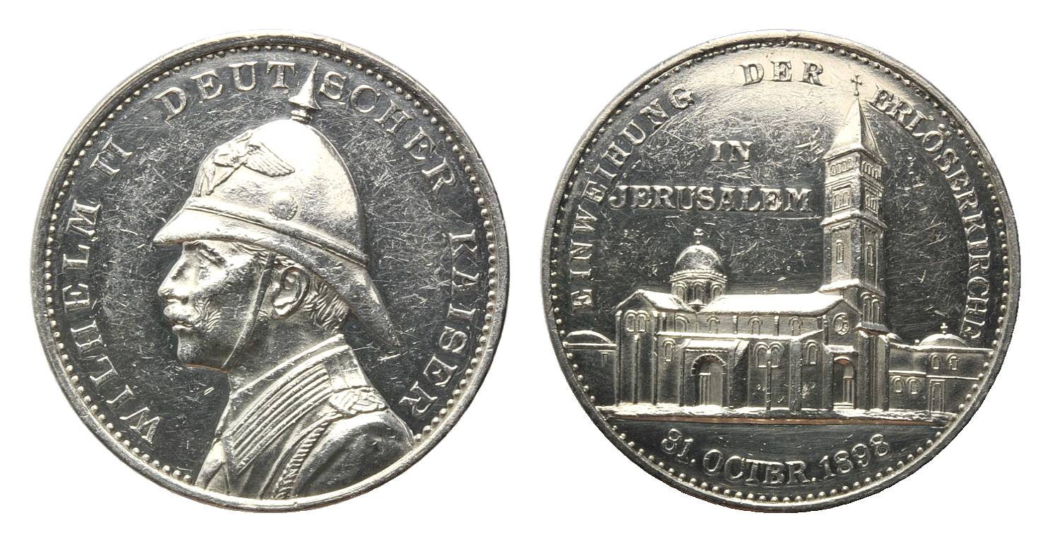 Foto Brandenburg-Preußen, Silbermed 1898 a d Palästinareise,