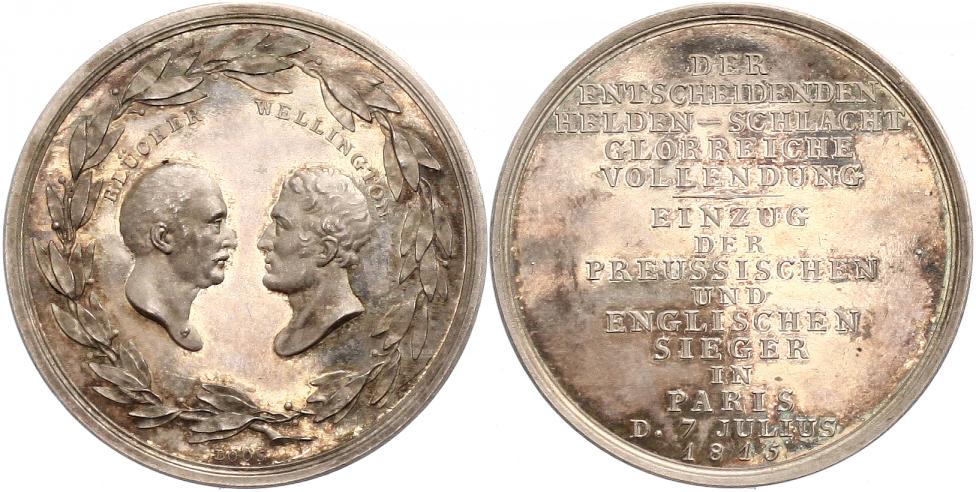 Foto Brandenburg-Preußen Silbermedaille 1815