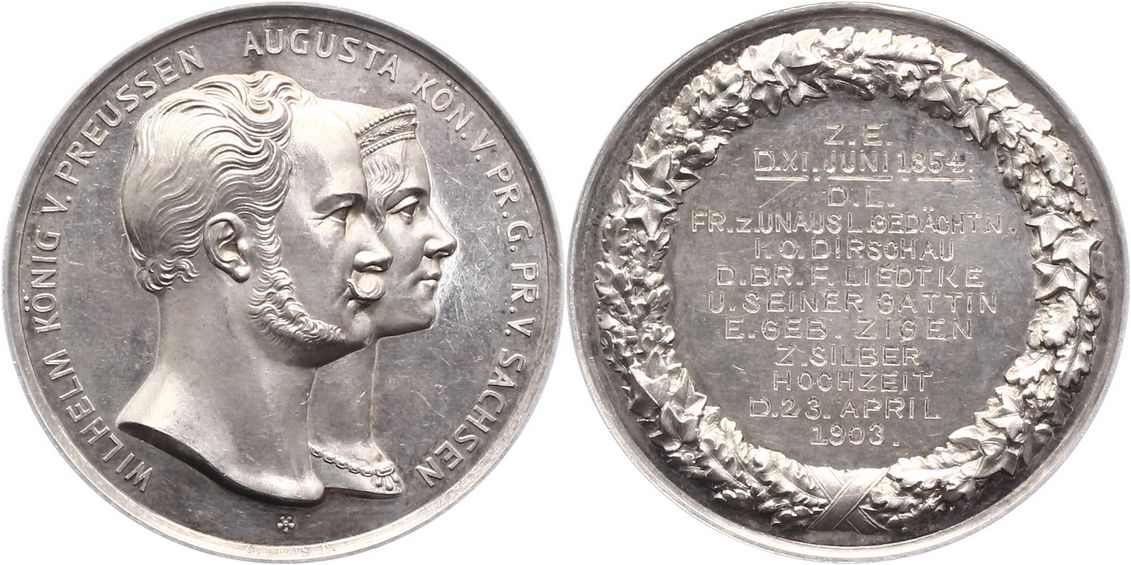 Foto Brandenburg-Preußen Silbermedaille 1861-1888
