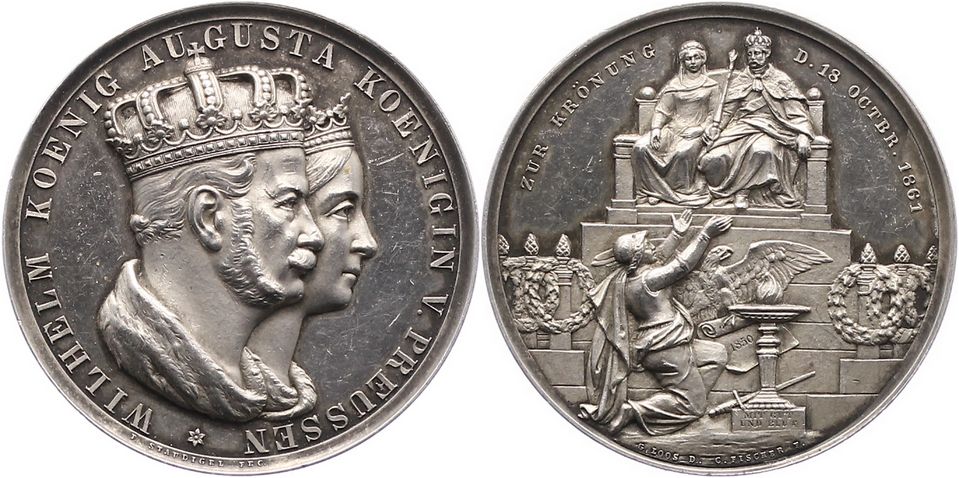 Foto Brandenburg-Preußen Silbermedaille 1861