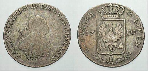 Foto Brandenburg-Preussen 1/3 Taler 1790 B