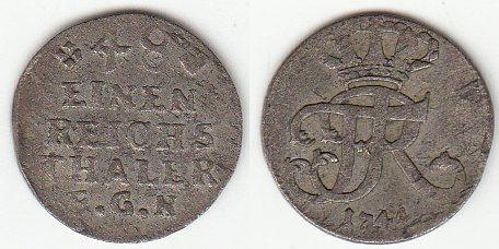 Foto Brandenburg Preussen 1/48 Taler 1744 Egn