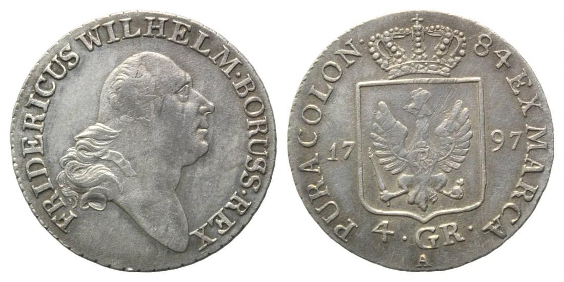 Foto Brandenburg-Preussen, 4 Groschen 1797 A, Berlin,