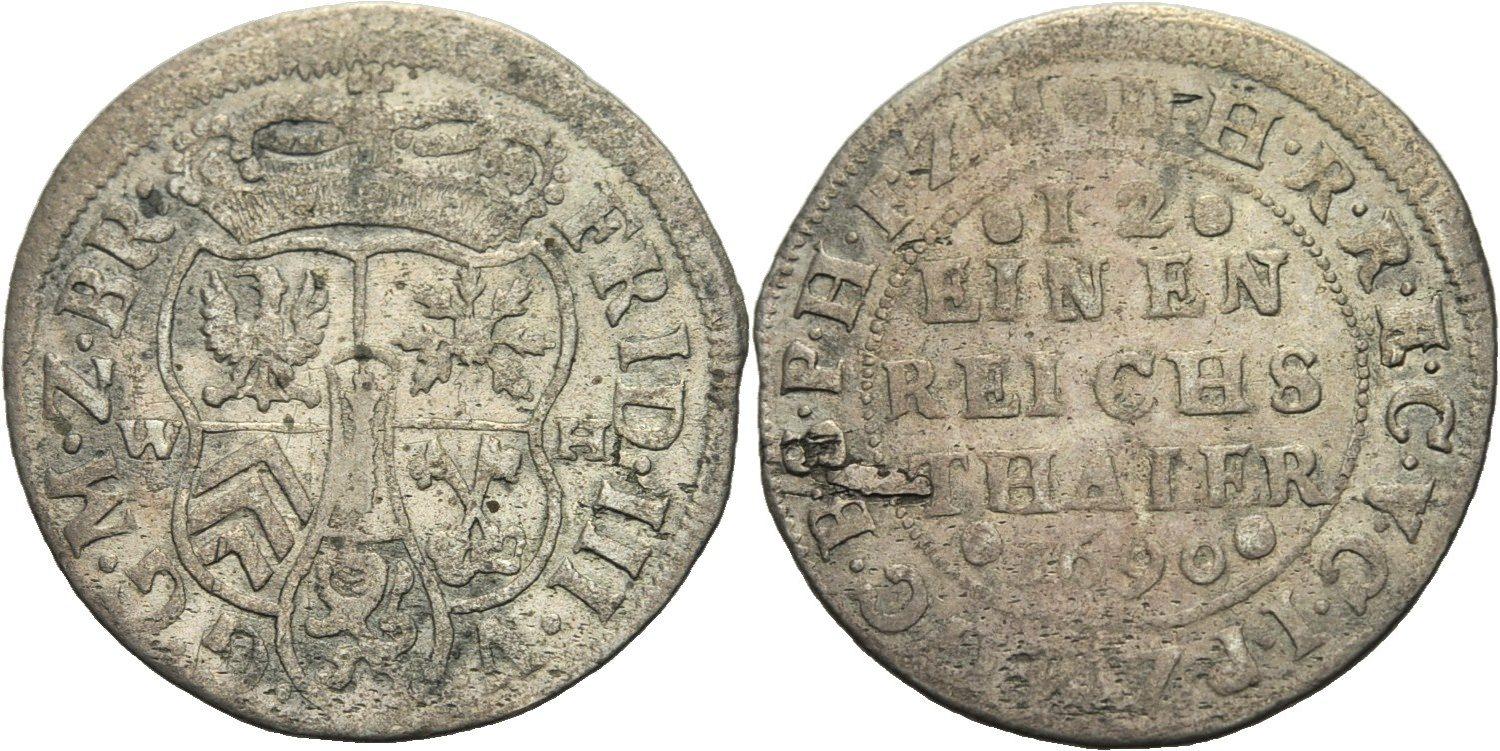 Foto Brandenburg Preussen Emmerich 1/12 Taler 1690