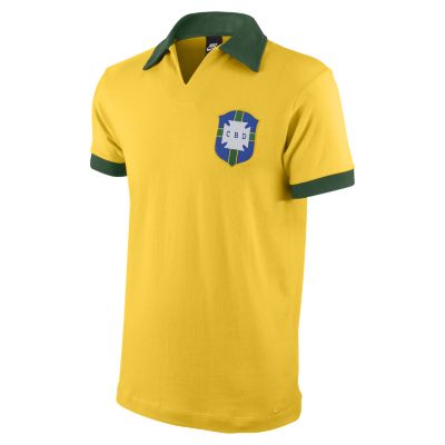 Foto Brasil CBF Retro Jersey Camiseta de fútbol - Hombre - Amarillo/Verde - L
