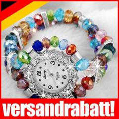 Foto brazalete pulsera cristal con diamantes reloj colores